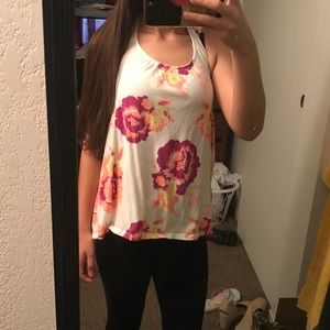 Kids Floral Tank Top W Open Back